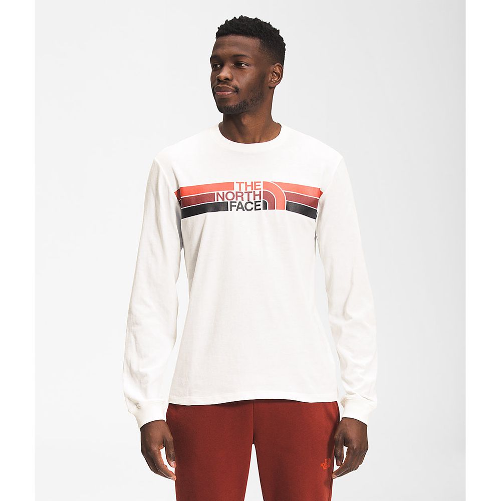 The North Face Long Sleeve Mens Australia - The North Face Long Sleeve Logo Play White (JOV-329407)